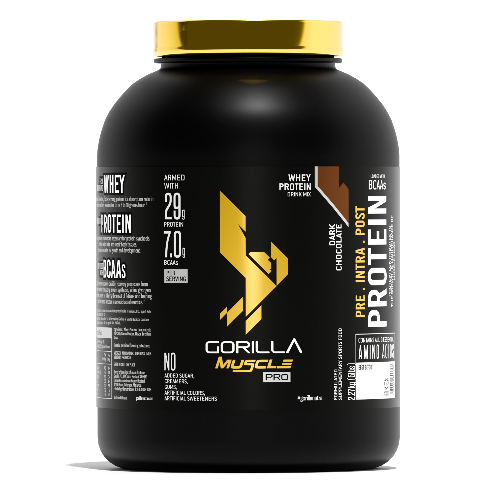 GORILLA Muscle PRO Whey Protein 1kg (2.2lbs) - 2.27kg (5lbs)