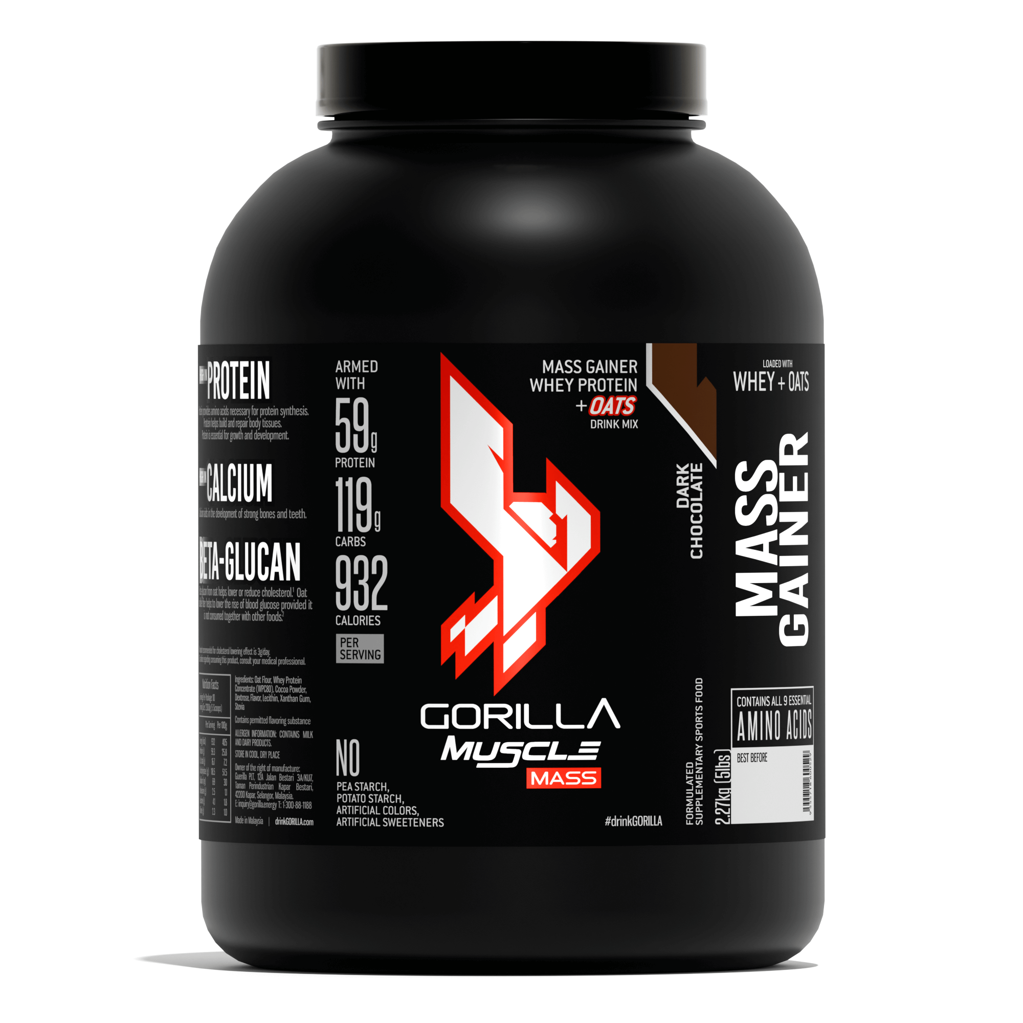 GORILLA Muscle Mass Gainer 2.27kg (5lbs)